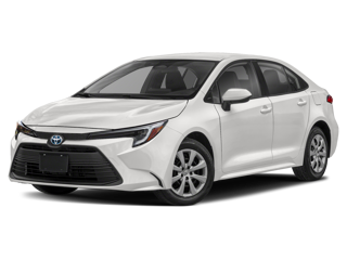 white 2023 toyota corolla hybrid front left angle view