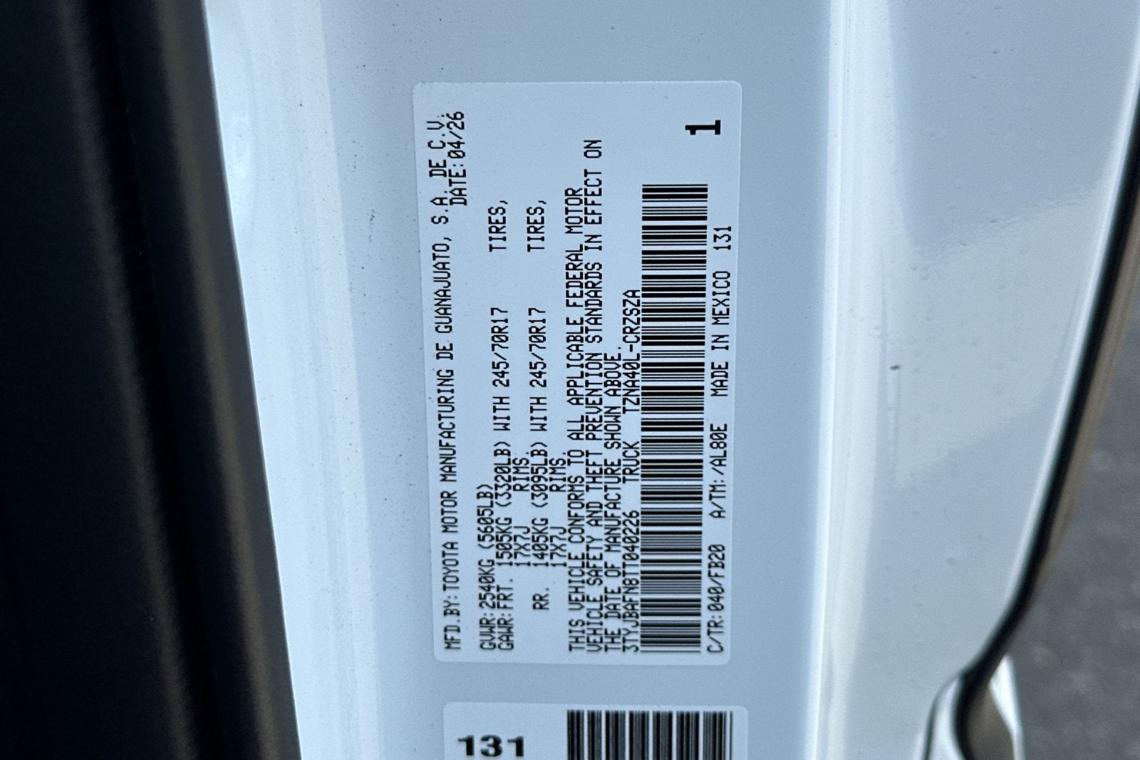 2026 Toyota Tacoma SR5