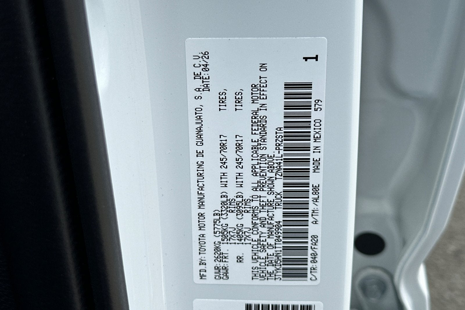 2026 Toyota Tacoma SR