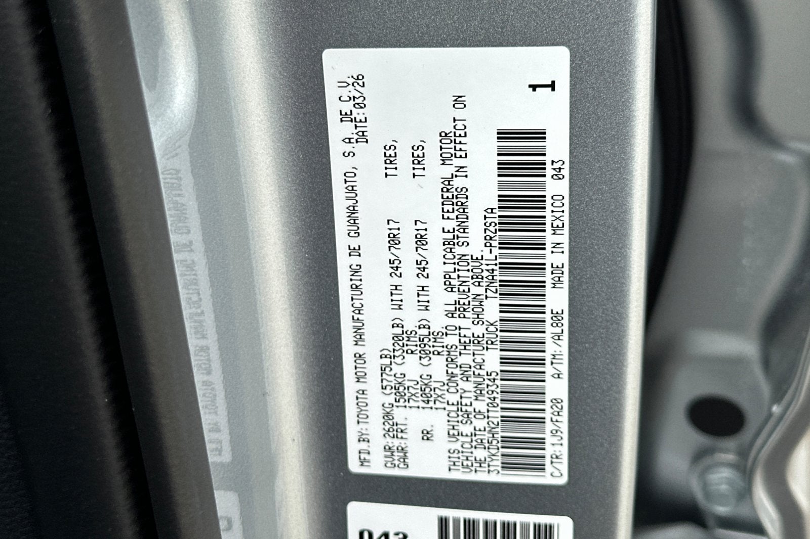 2026 Toyota Tacoma SR