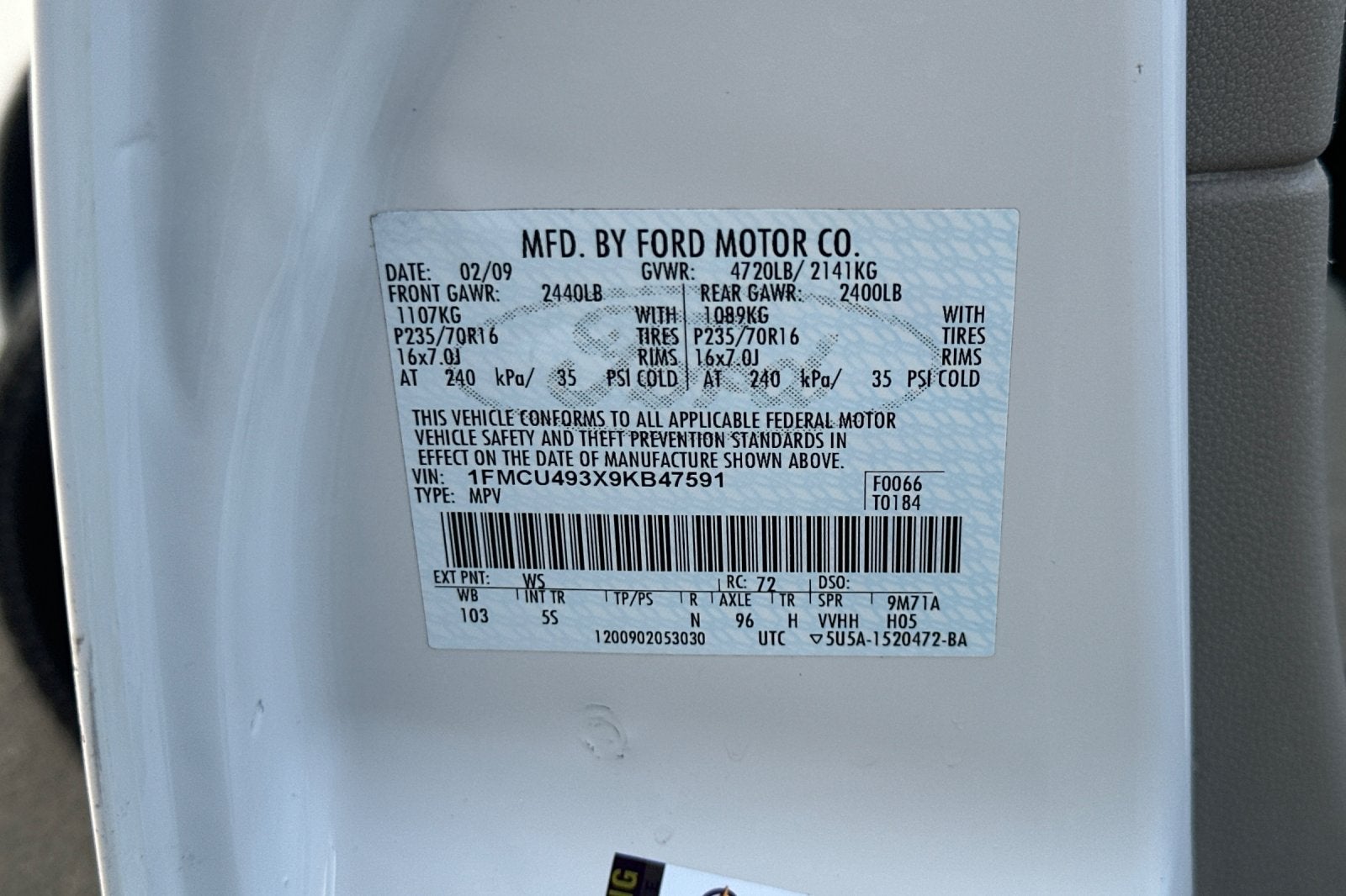 2009 Ford Escape Limited Hybrid 4D Sport Utility