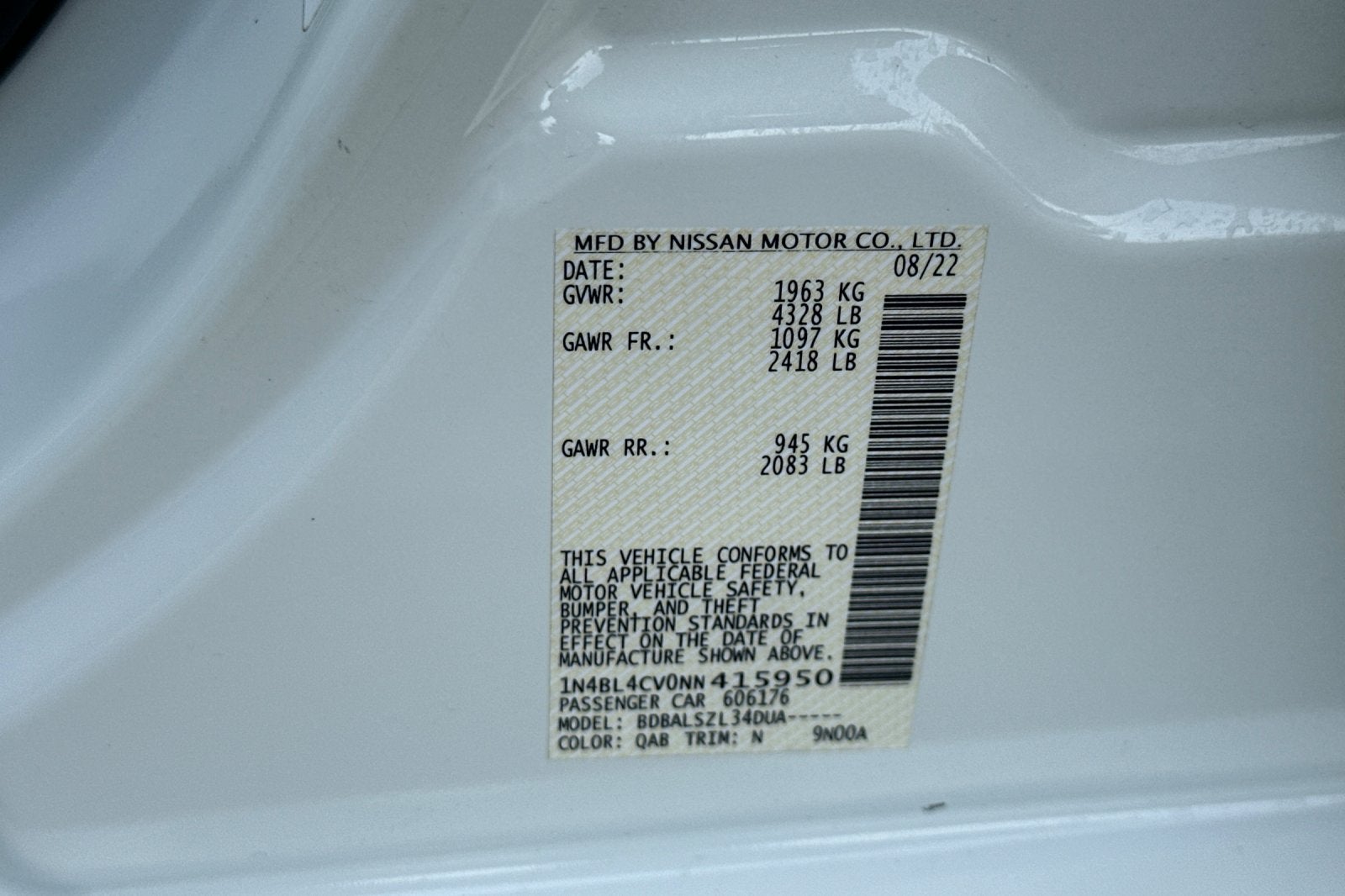 2022 Nissan Altima 2.5 SR