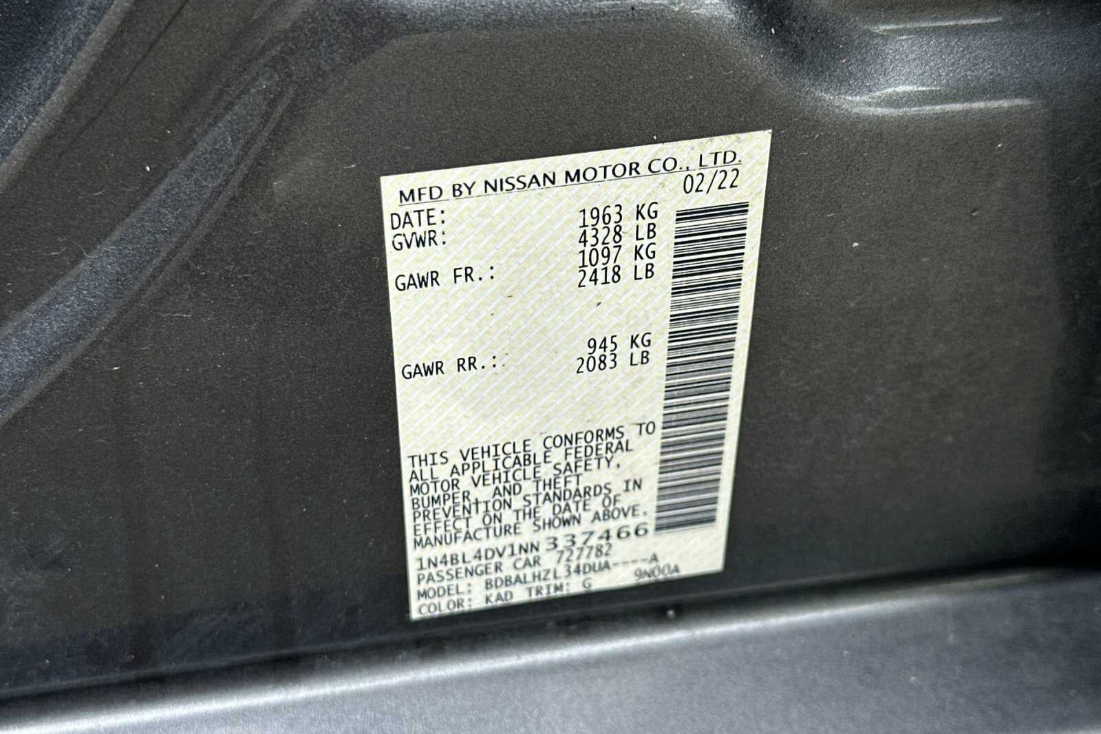 2022 Nissan Altima 2.5 SV