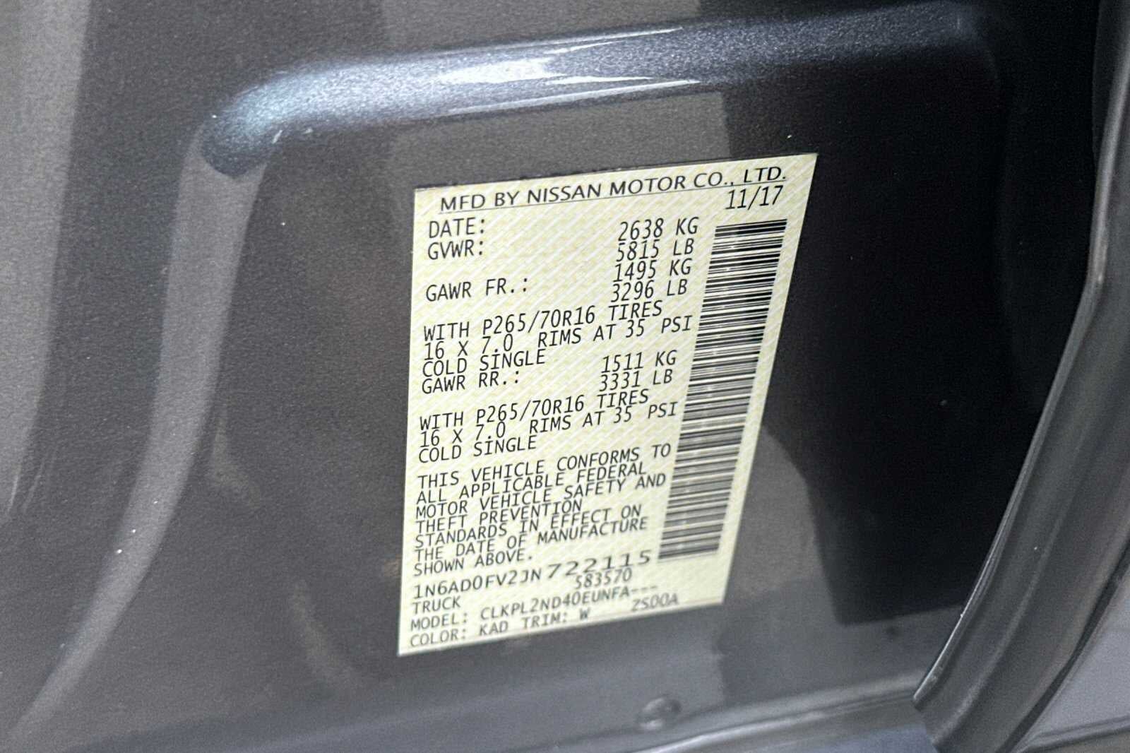 2018 Nissan Frontier SV V6