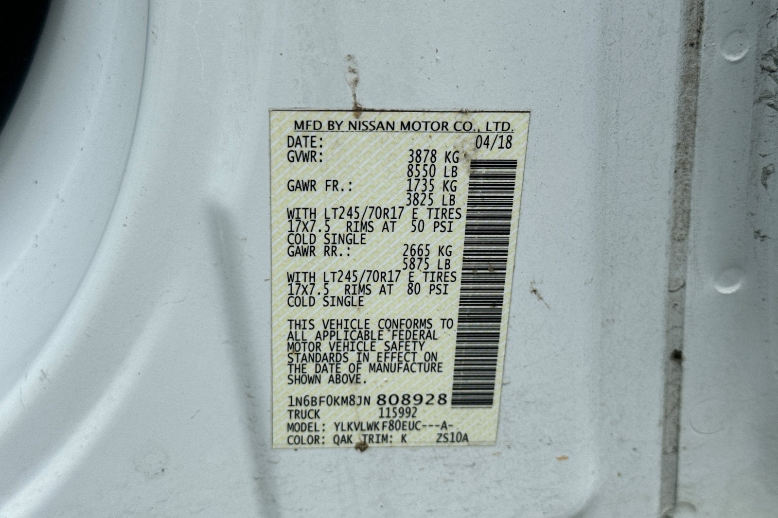 2018 Nissan NV Cargo S