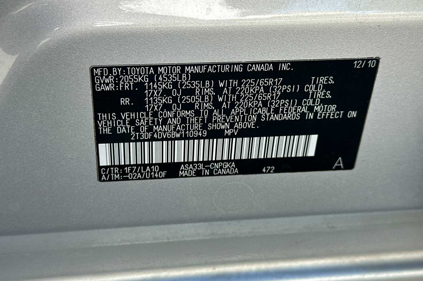 2011 Toyota RAV4 Ltd