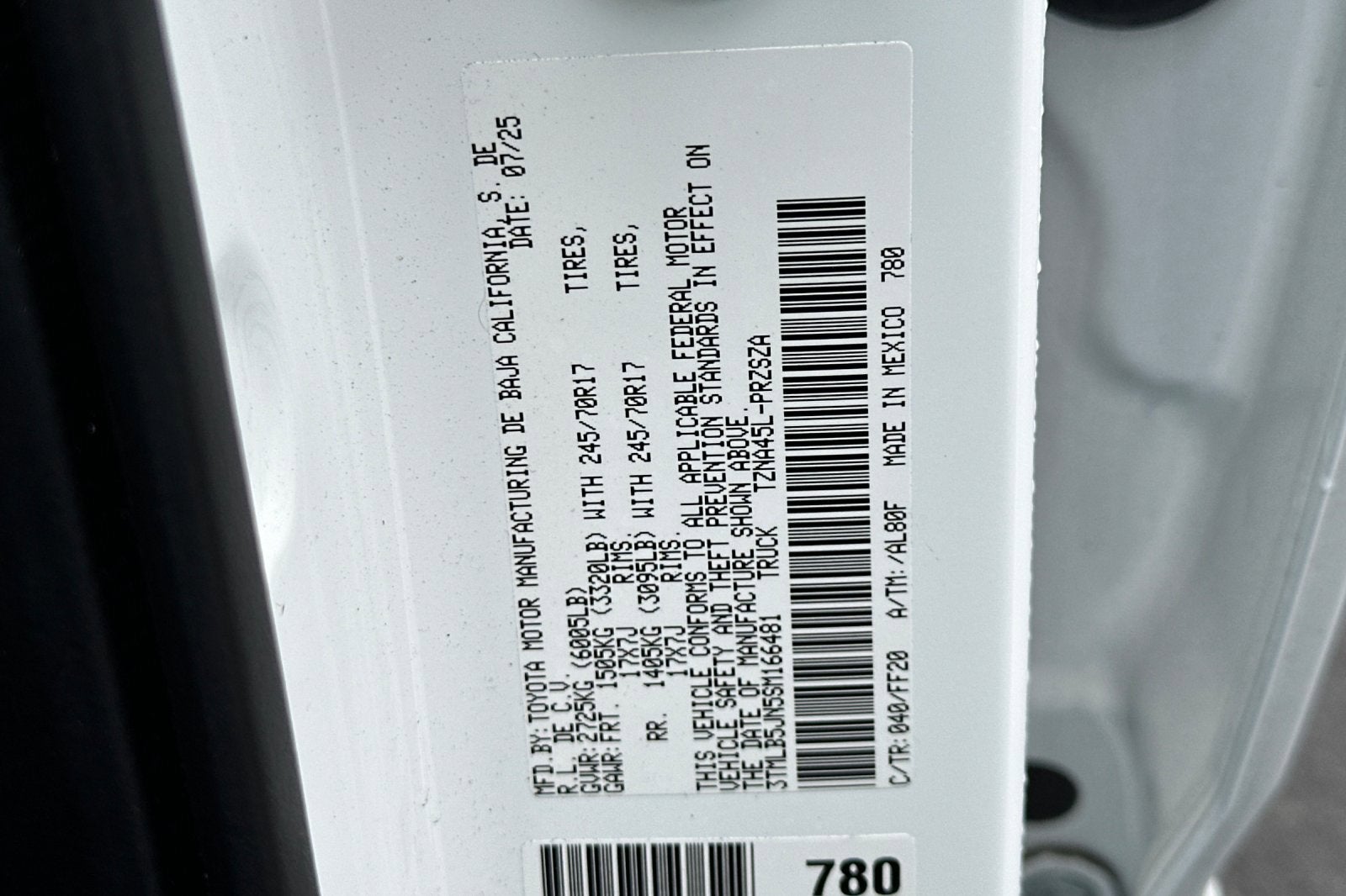 2025 Toyota Tacoma 4WD SR5 4D Double Cab