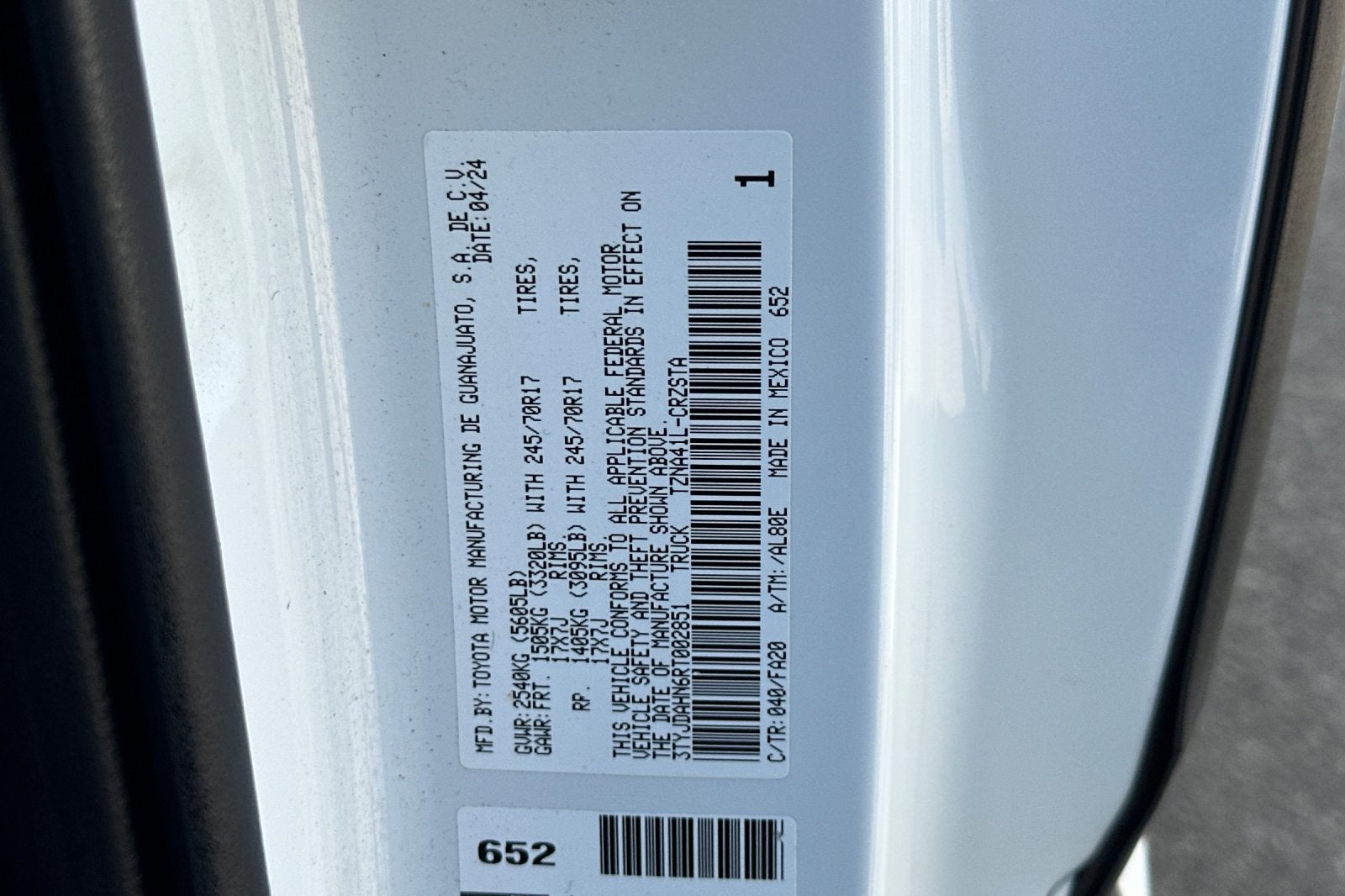 2024 Toyota Tacoma 2WD SR