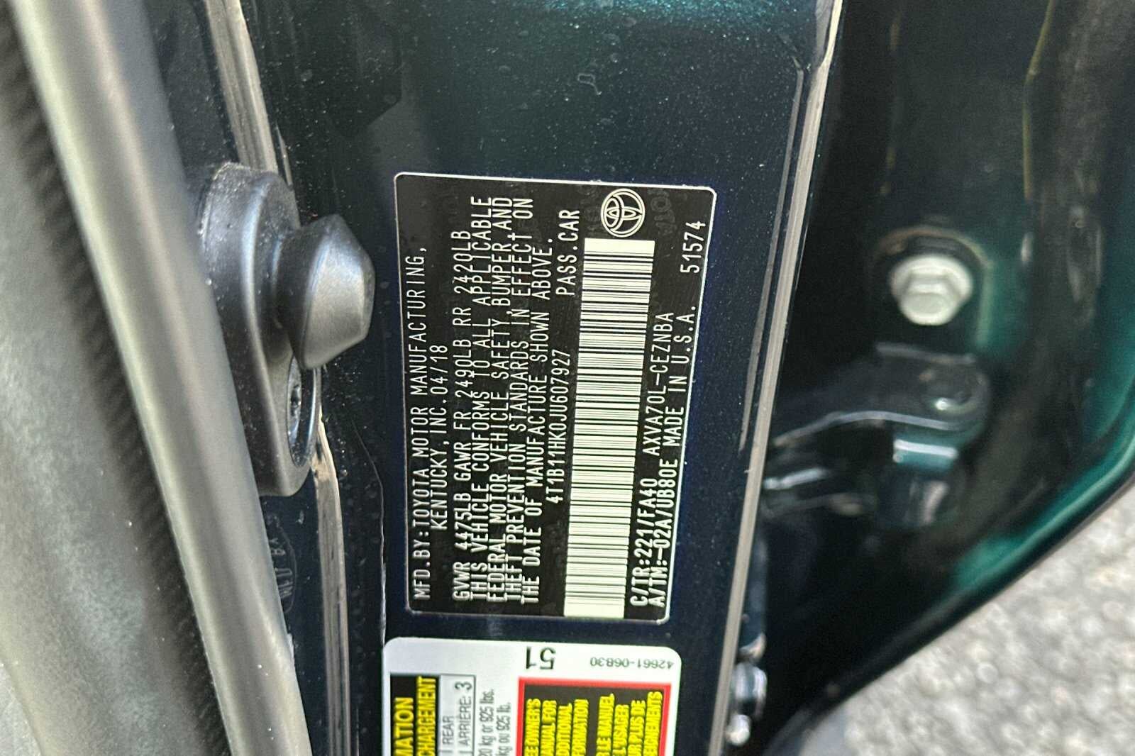 2018 Toyota Camry SE 4D Sedan