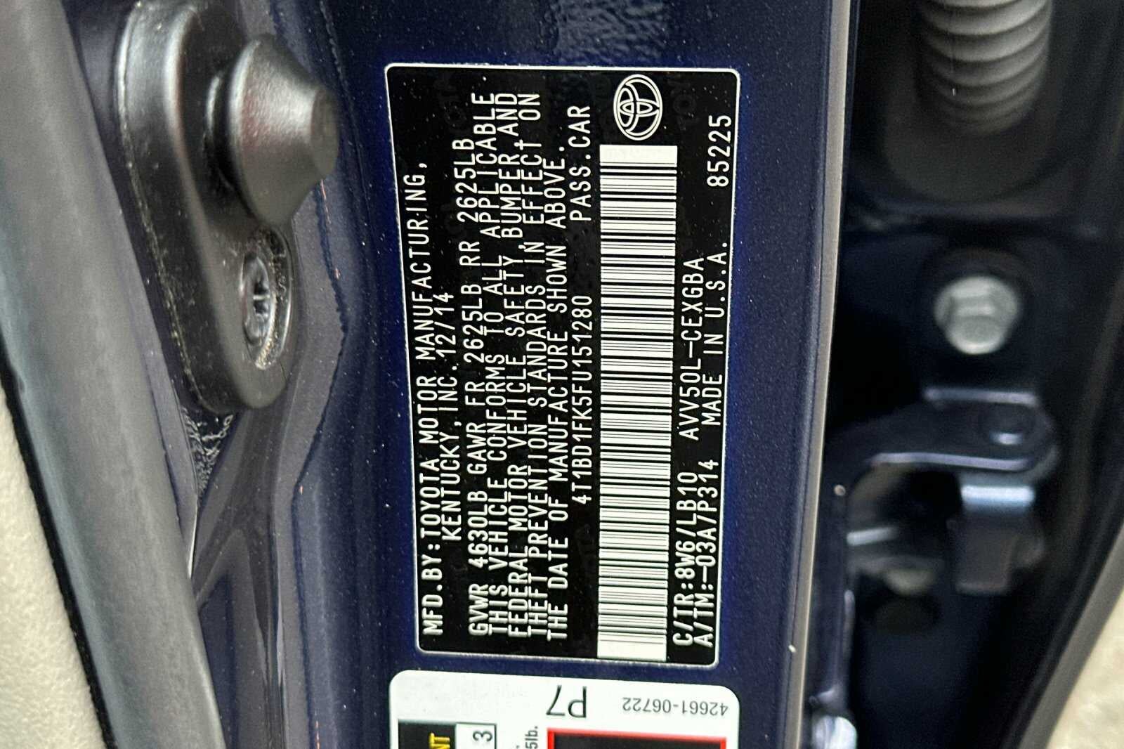 2015 Toyota Camry Hybrid Hybrid XLE 4D Sedan