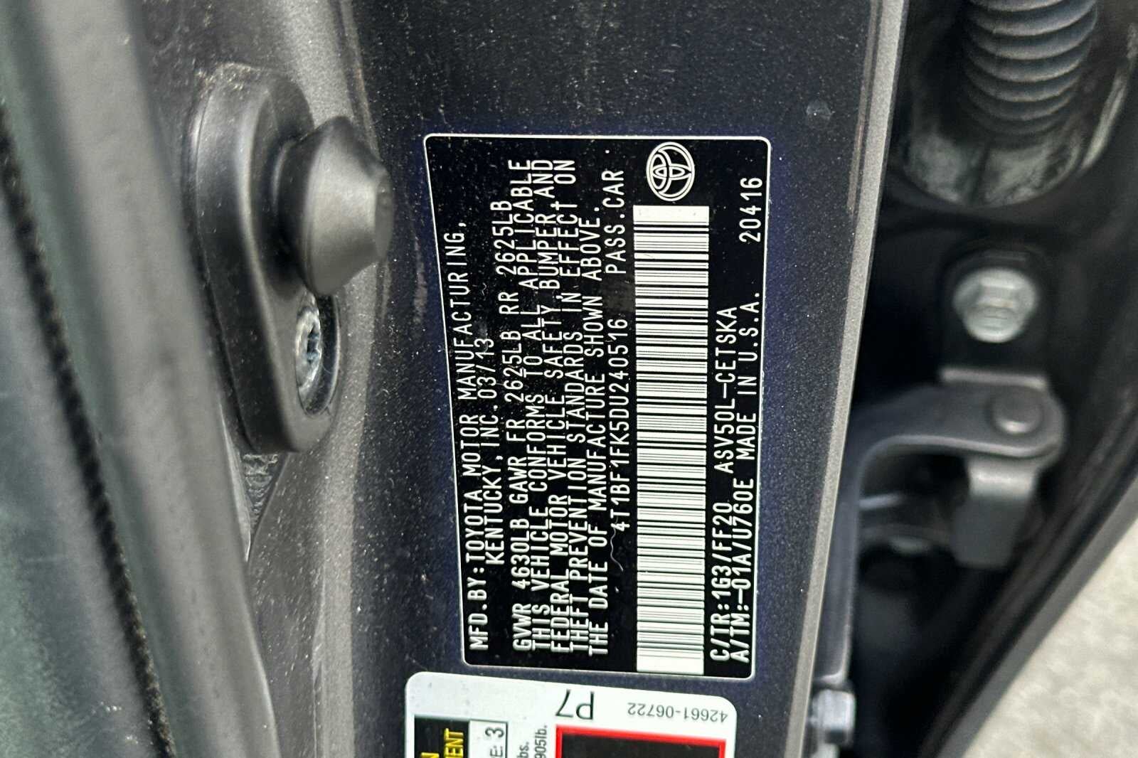 2013 Toyota Camry SE 4D Sedan