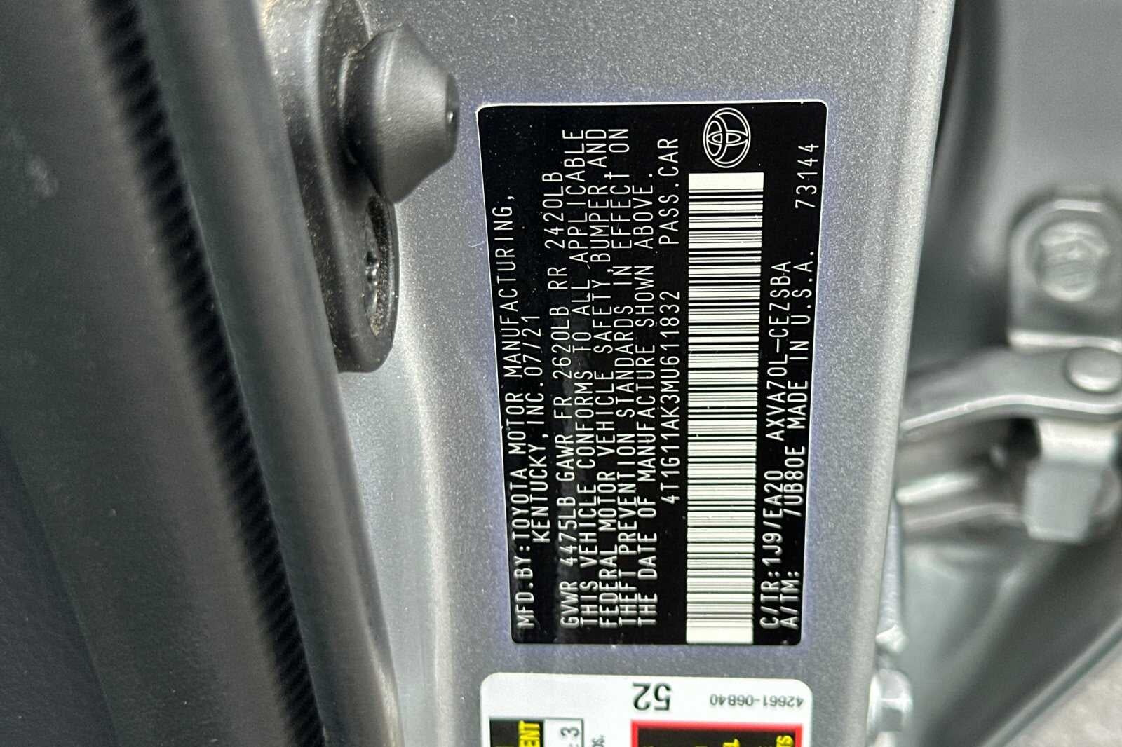 2021 Toyota Camry SE 4D Sedan