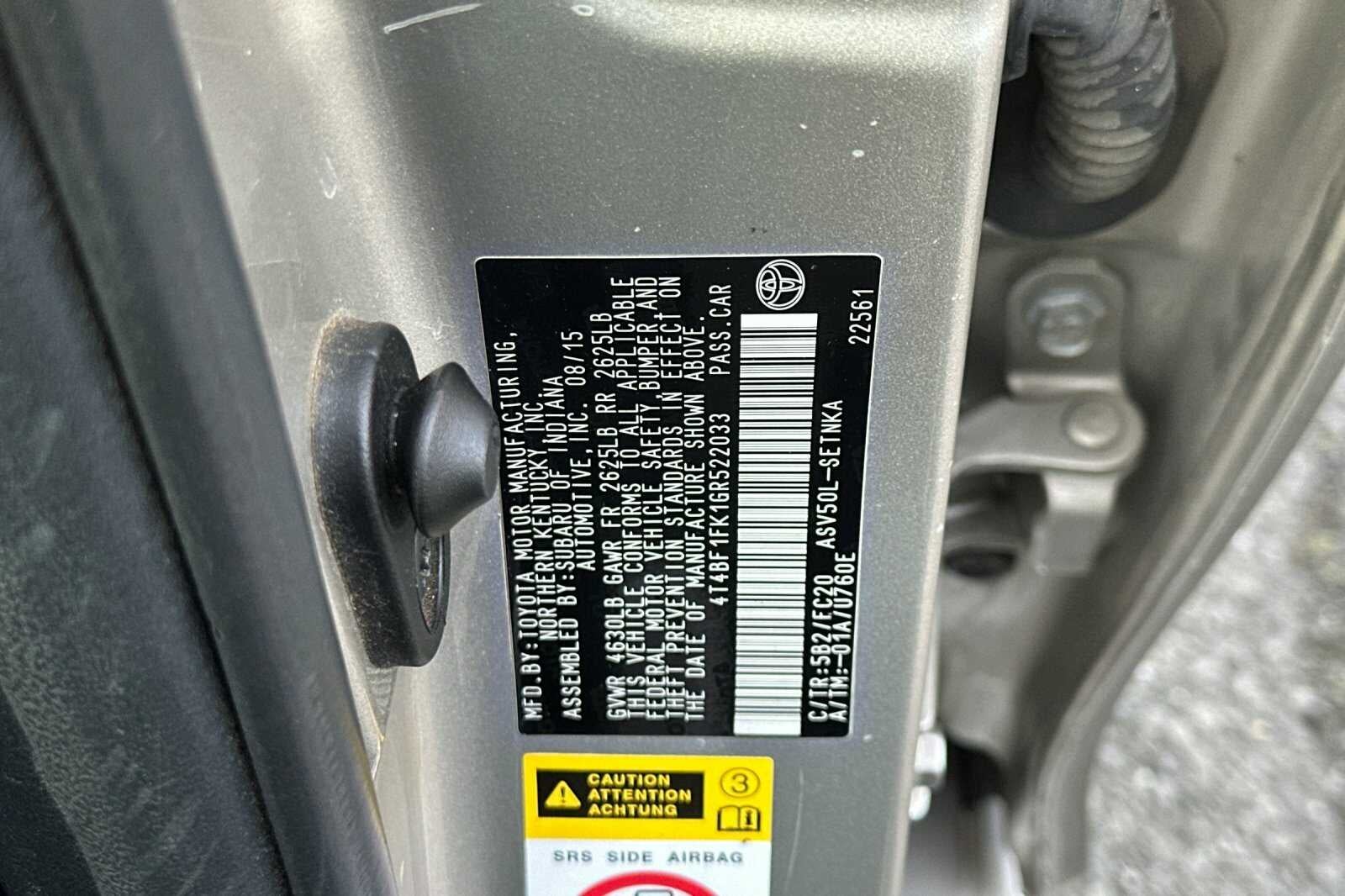 2016 Toyota Camry LE 4D Sedan