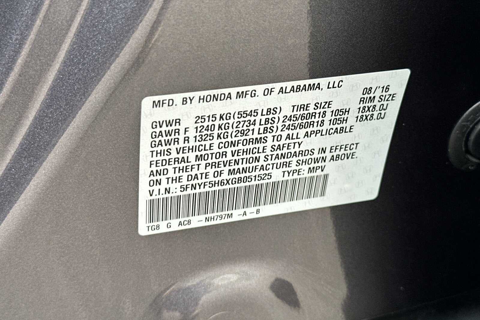2016 Honda Pilot EX-L