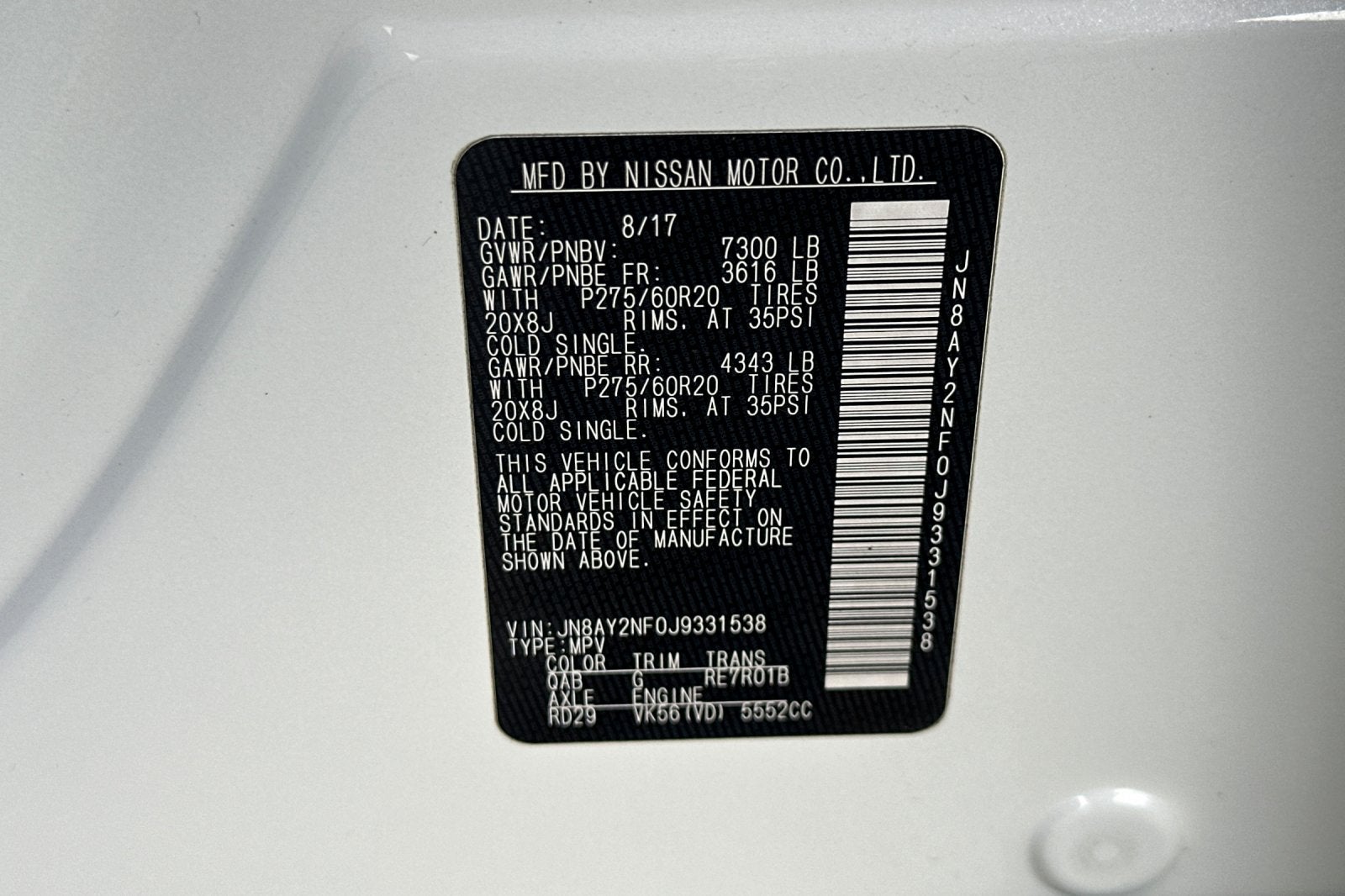 2018 Nissan Armada Platinum
