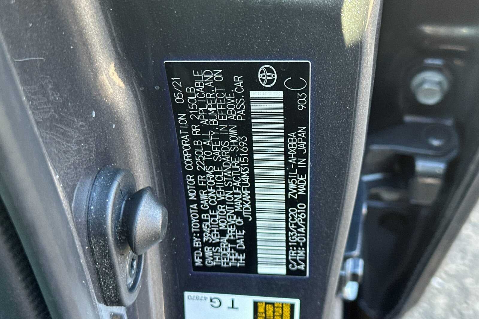 2021 Toyota Prius L 5D Hatchback