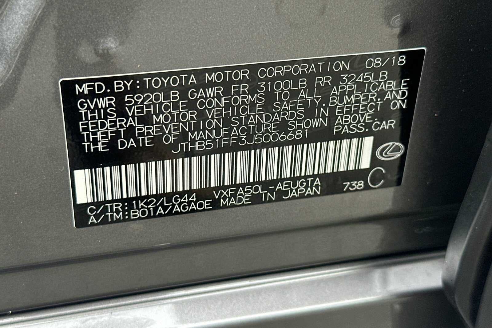 2018 Lexus LS 500 4D Sedan