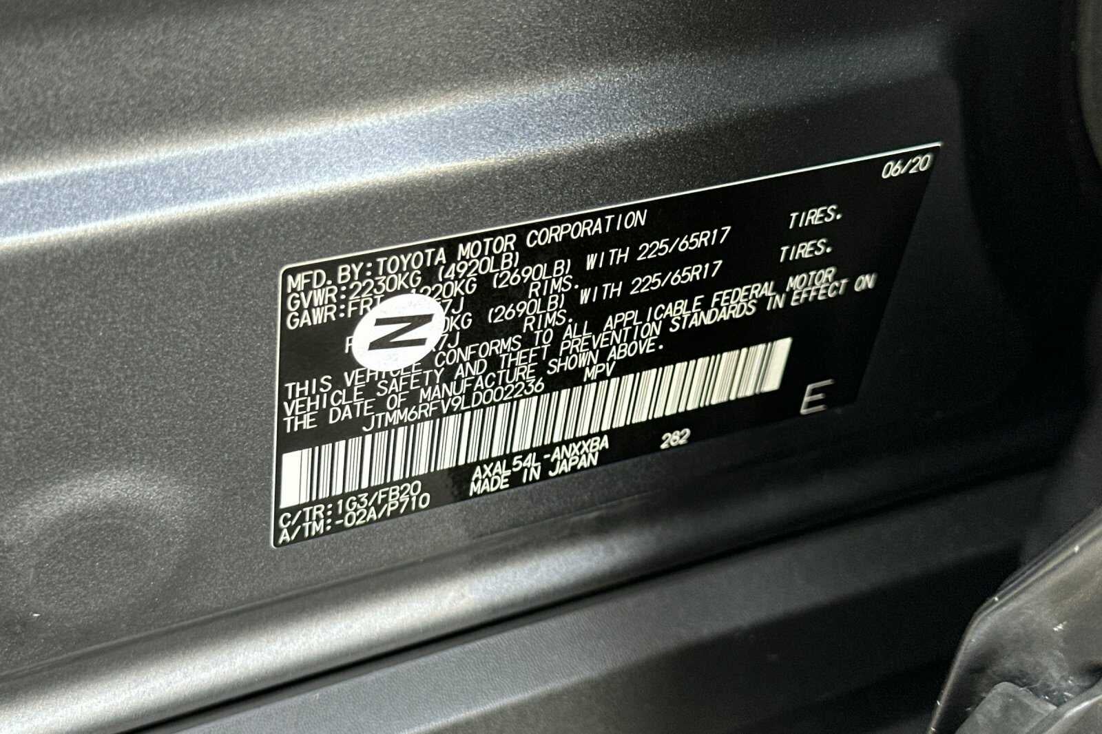 2020 Toyota RAV4 Hybrid LE