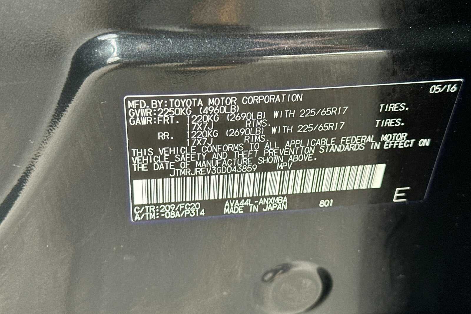 2016 Toyota RAV4 Hybrid XLE