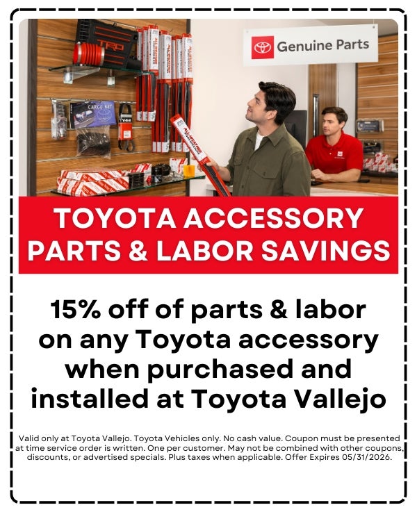Toyota Accessory Parts and Labor Savings
