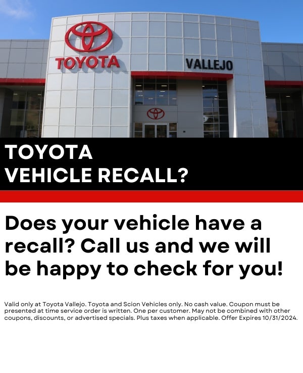 Toyota Service Specials Available In Vallejo, CA | Toyota Vallejo
